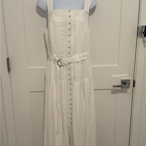 White House Black Market White Sleeveless Midi Sundress